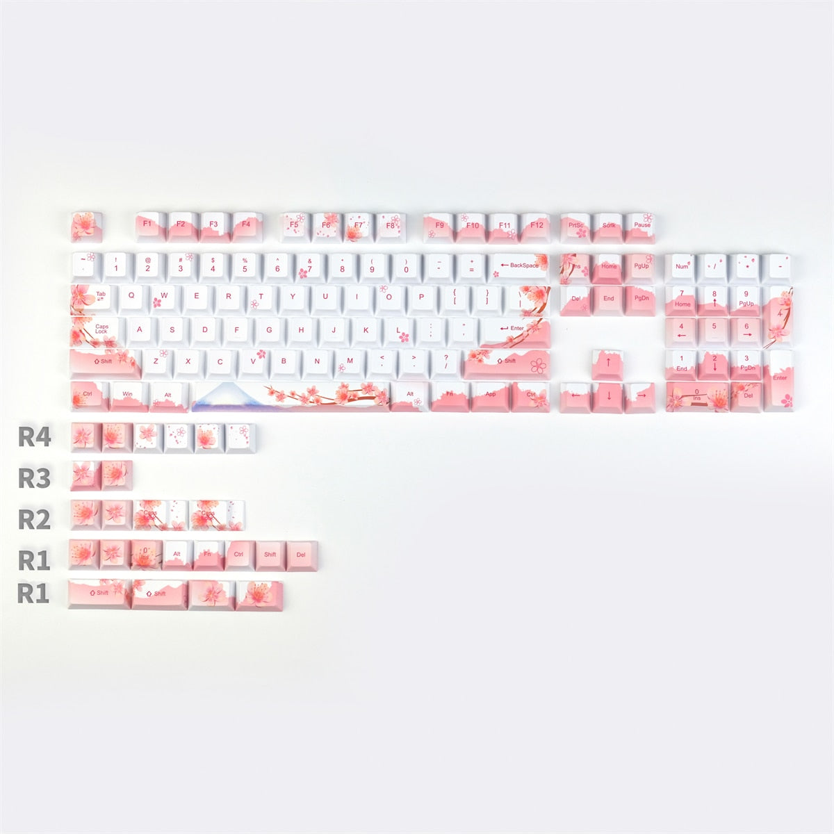 Sakura Keycaps PBT 5 Face Cherry Profile Keycaps
