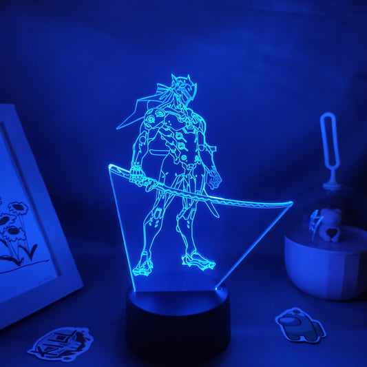 Overwatches OW Game Figure Shimada Genji 3D Lamps