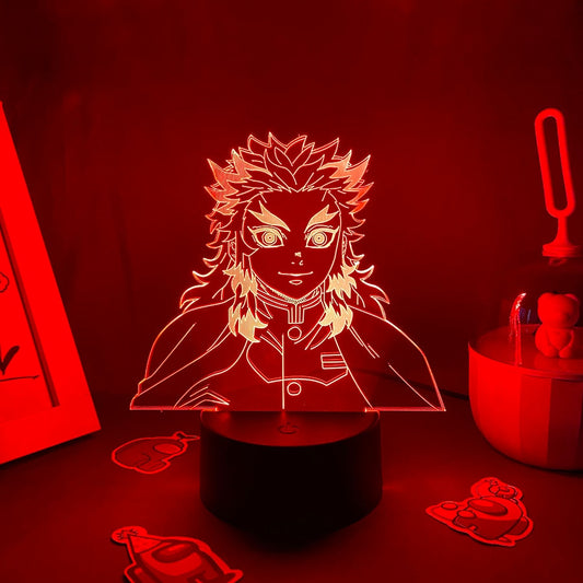 مصباح ثلاثي الأبعاد على شكل قاتل الشياطين كيوجورو رينجوكو