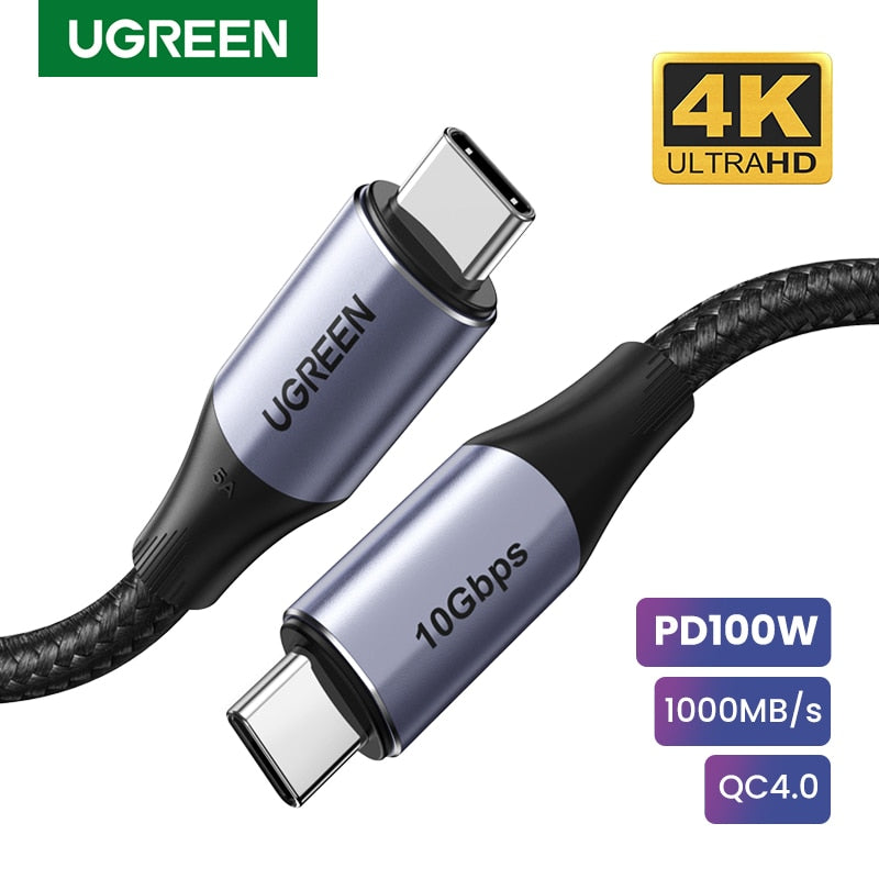 Ugreen 5A USB C to Type C Cable for Macbook Pro PD100W USB 3.1 Gen 2 Fast USB C Cable for Samsung S9 Note 9 Quick Charge4.0 Cord