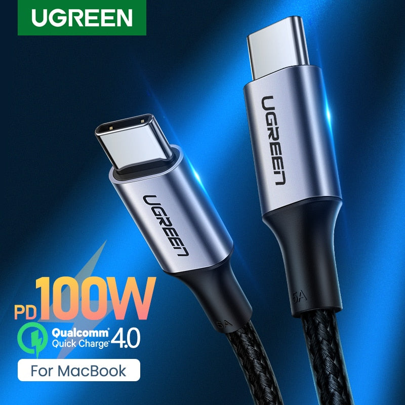 UGREEN USB C to USB C Cable PD100W USB Type C Charging Cable for MacBook Pro iPad Pro 2020 Samsung S20 S10 Quick Charger USB