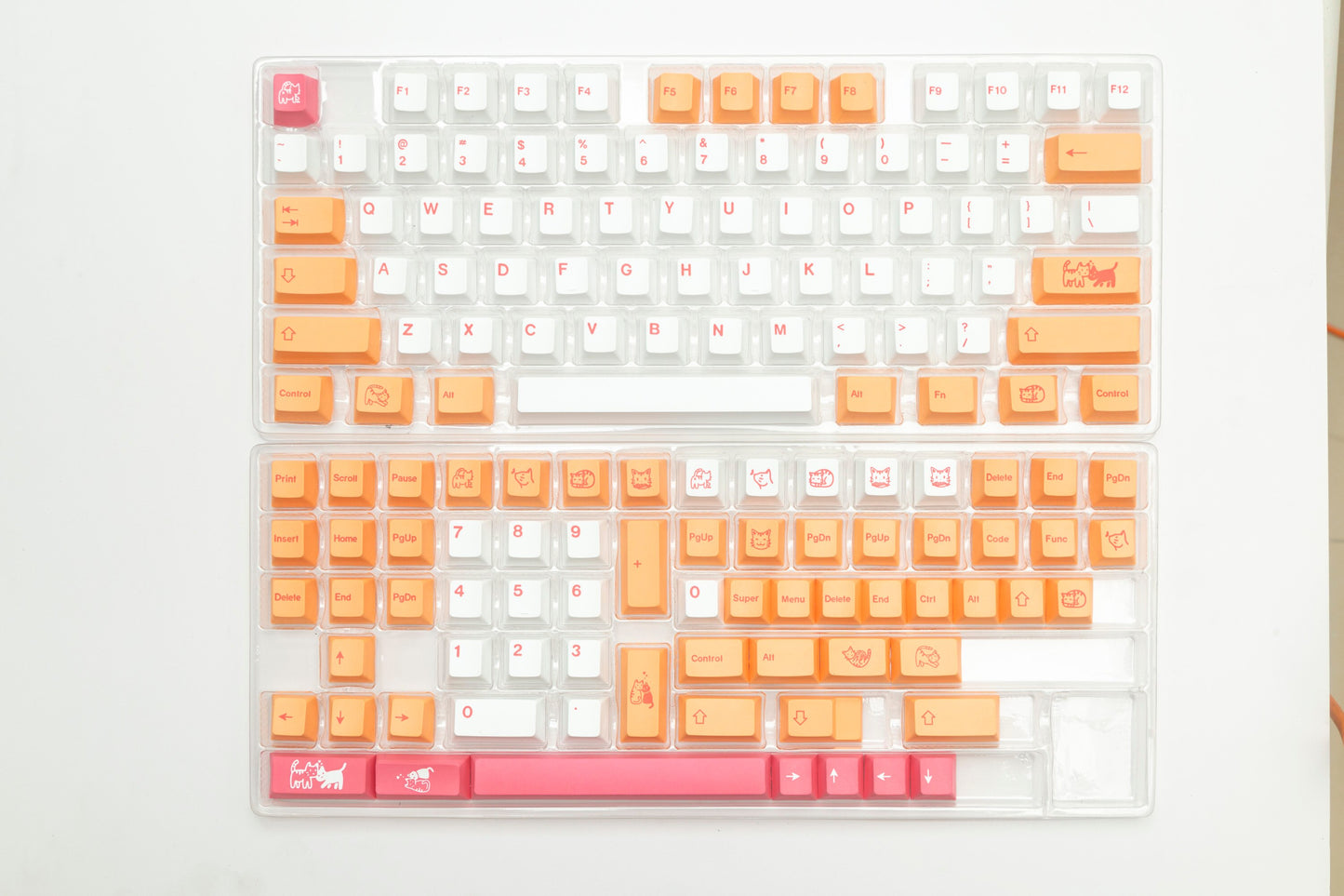 Orange Cat keycaps Cherry Profile
