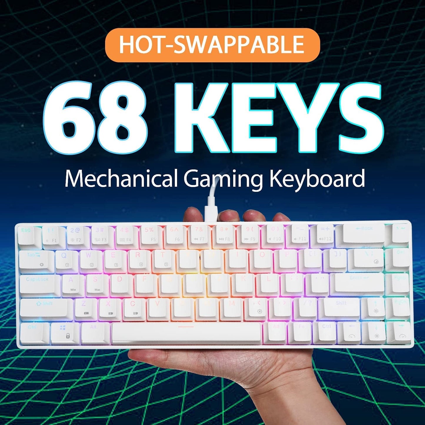 ROYAL KLUDGE RK G68 Wireless 65% Mechanical Keyboard
