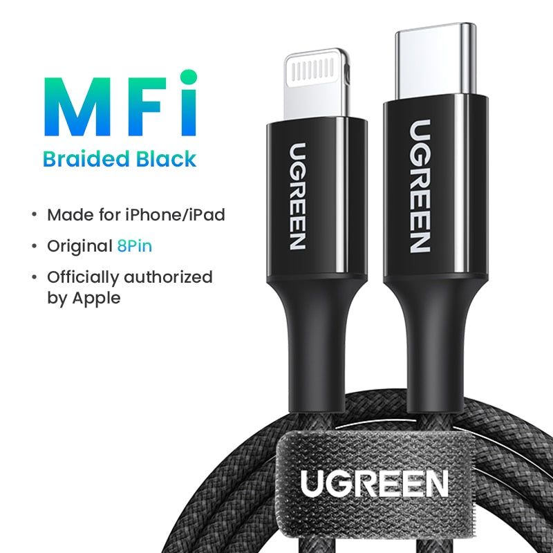 【NEW】UGREEN MFi USB C to Lightning Cable PD 20W Fast Charging for iPhone 14 13 12 Pro Max Type C Phone Cable for iPad