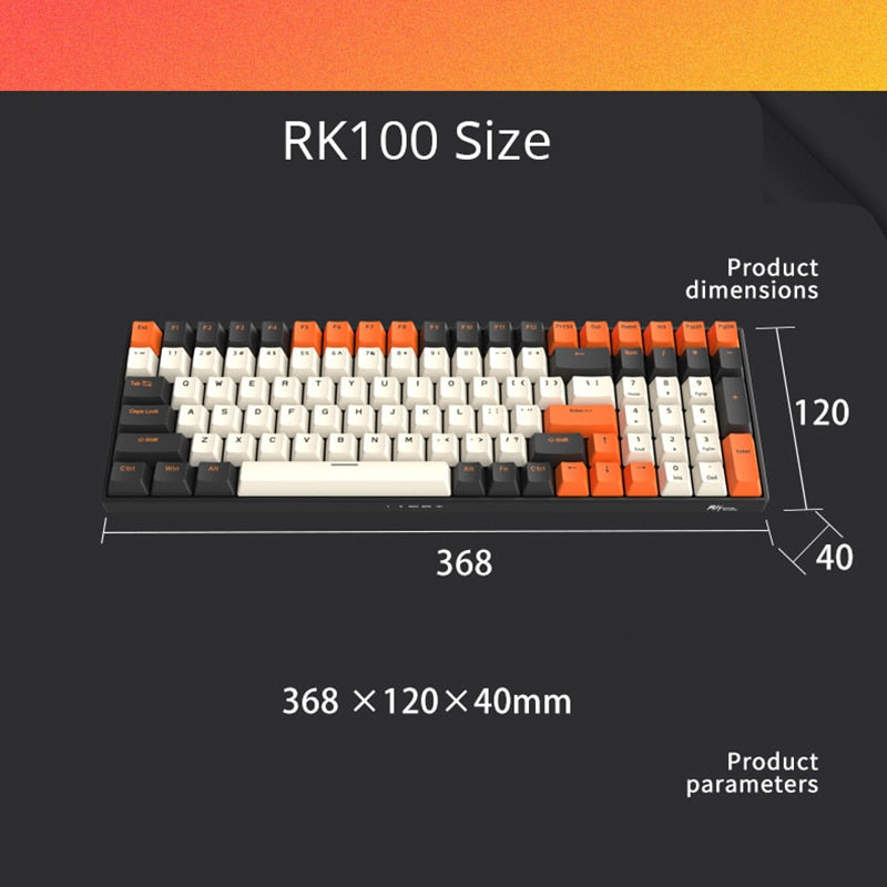 لوحة مفاتيح Royal Kludge RK100 اللاسلكية الميكانيكية