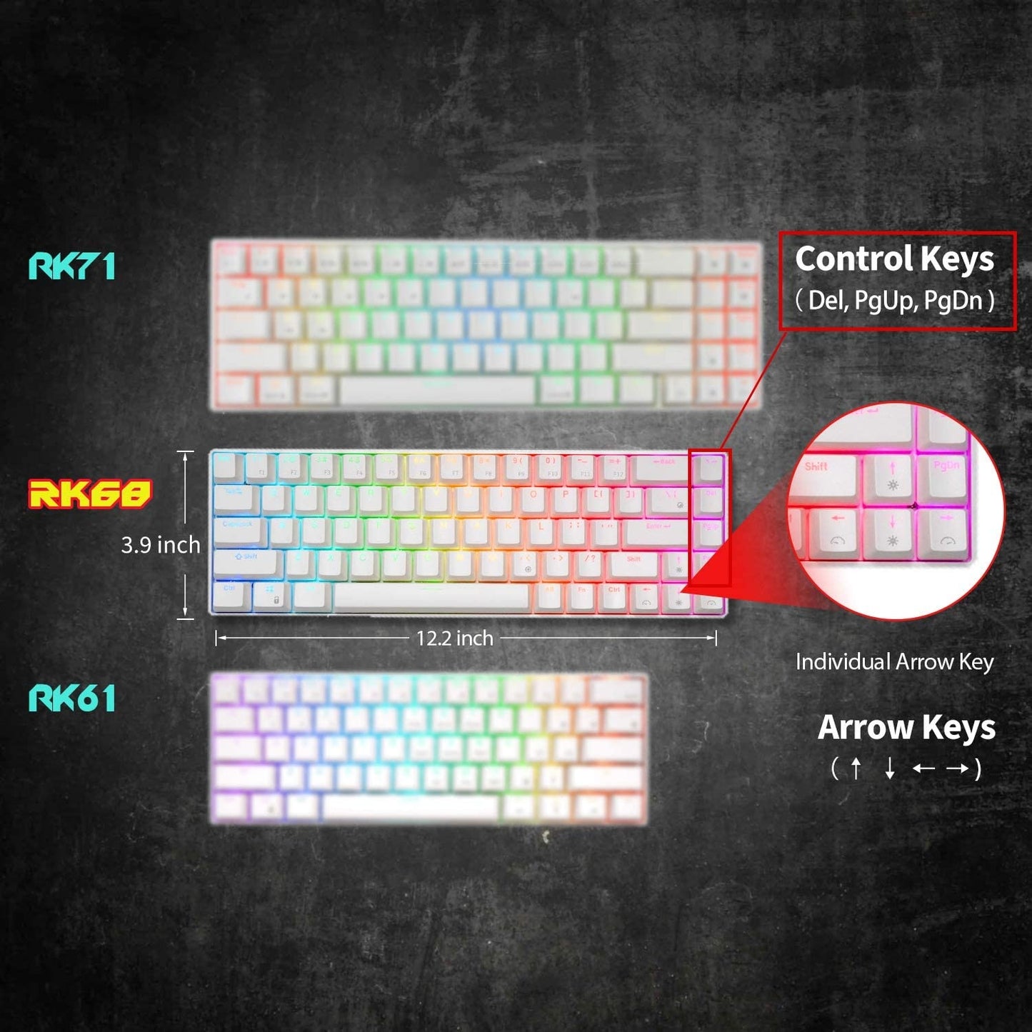 ROYAL KLUDGE RK G68 Wireless 65% Mechanical Keyboard