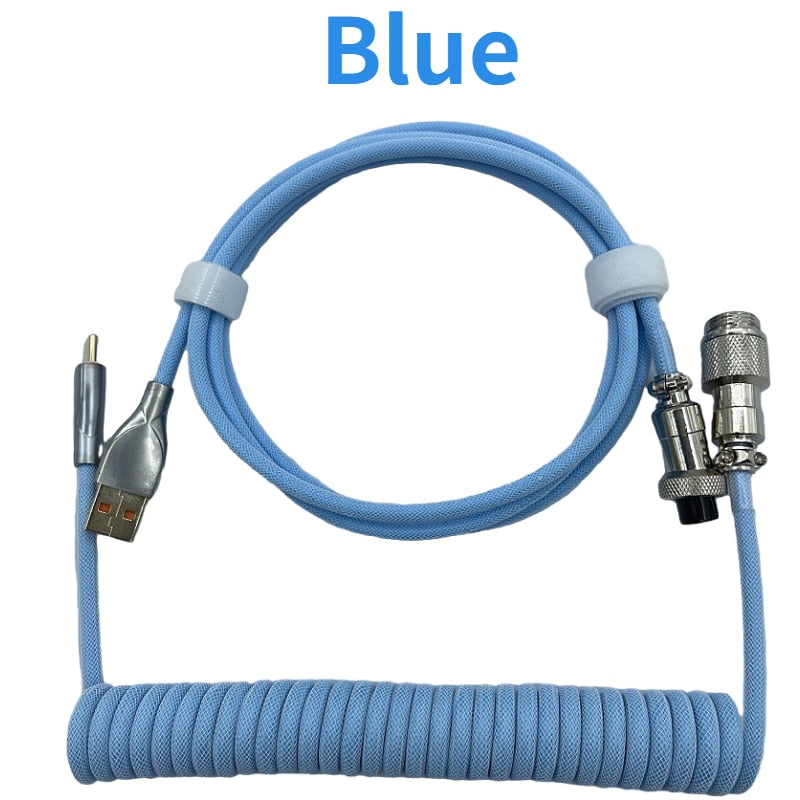 1.8M Blue Coiled Cable type C
