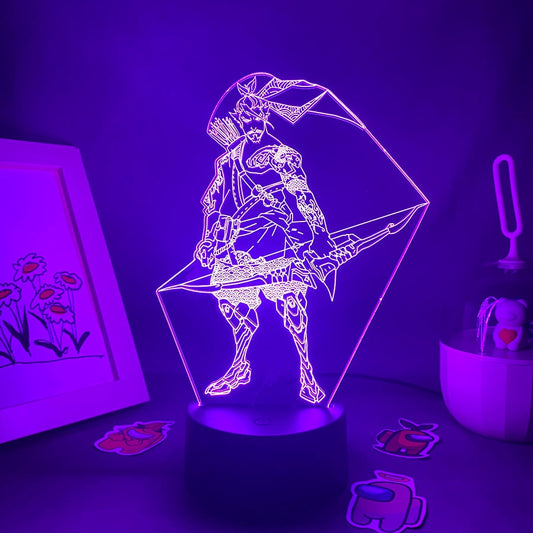 لعبة Overwatches OW مجسم هانزو ثلاثي الأبعاد بأضواء ليلية