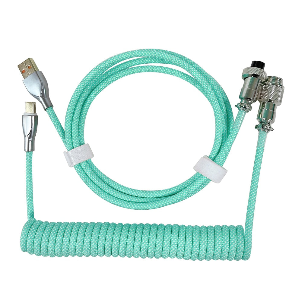 1.8M Pastel Green Coiled Cable type C