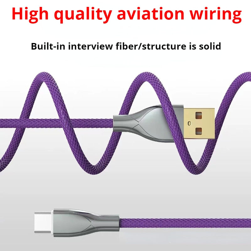 1.8M Purple Coiled Cable type C