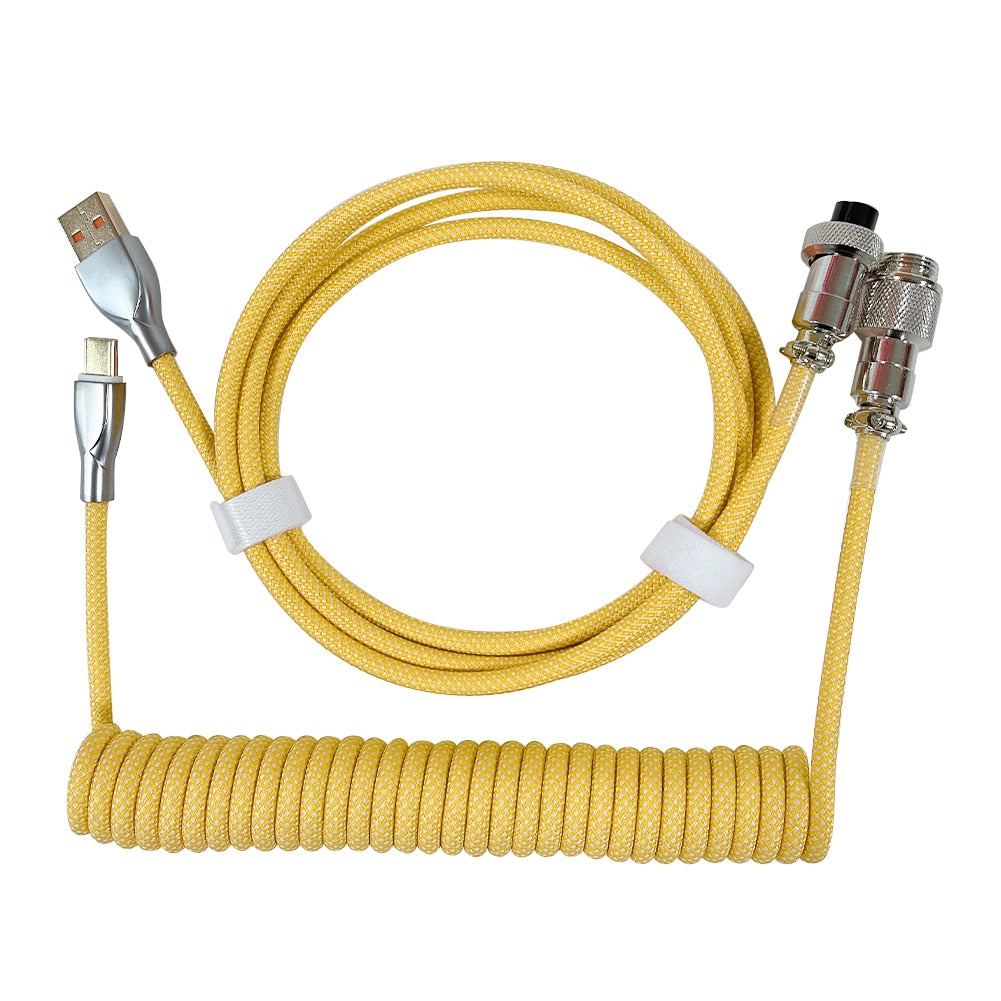 1.8M Pastel Yellow Coiled Cable type C