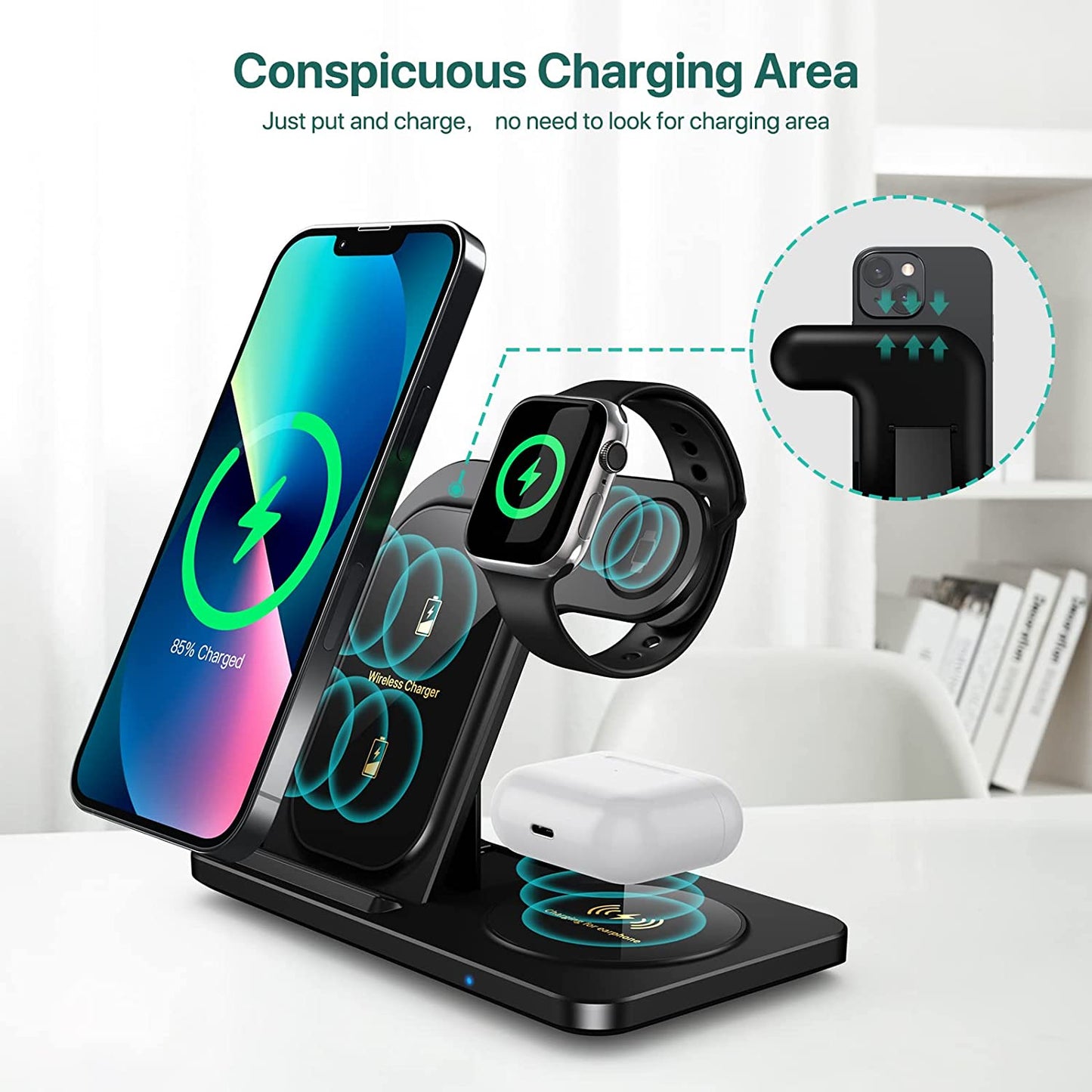 15W 3 in 1 Wireless Charger Stand