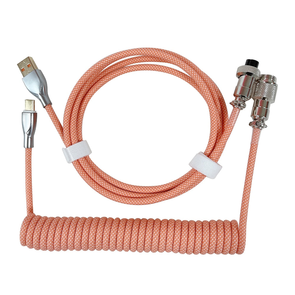 1.8M Pastel Orange Coiled Cable type C