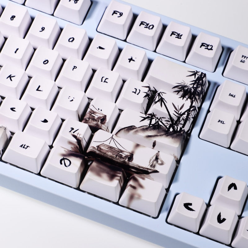 Chinese ink landscape PBT Keycaps Cherry Profile