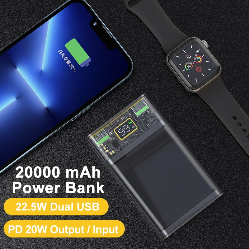 20000mah Transparent PD20w Power Bank