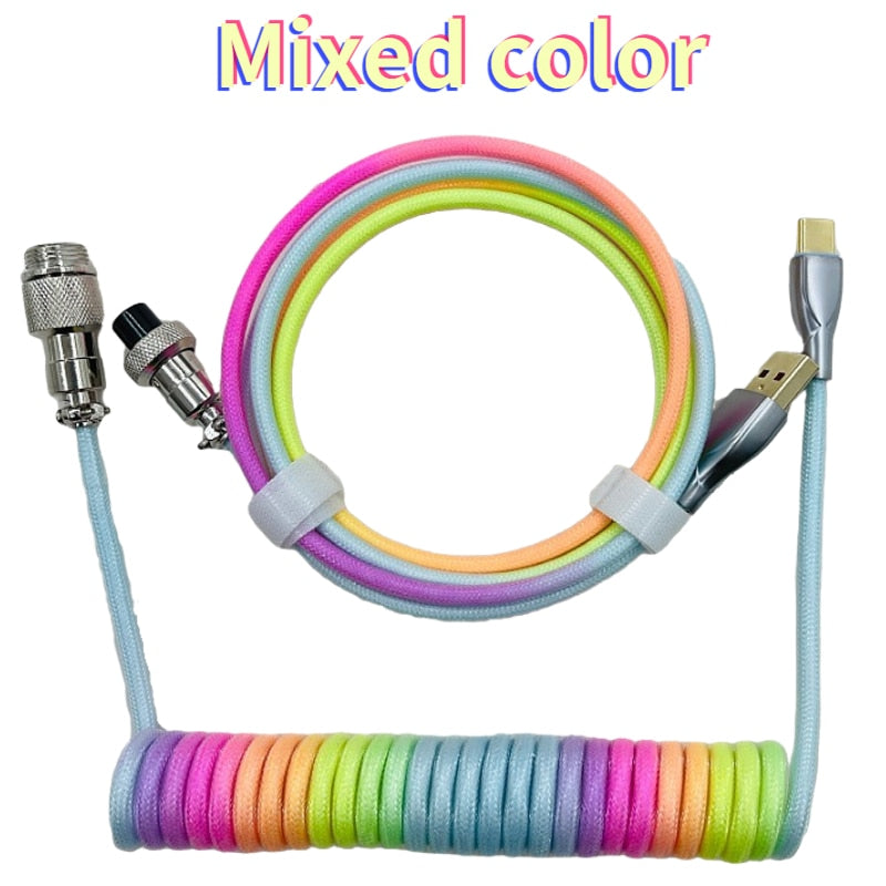1.8M Rainbow Coiled Cable type C