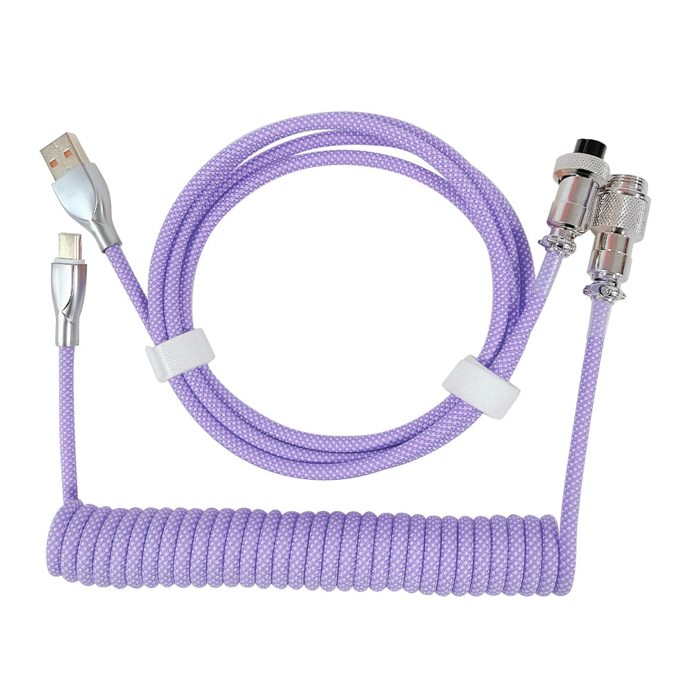 1.8M Pastel Purple Coiled Cable type C
