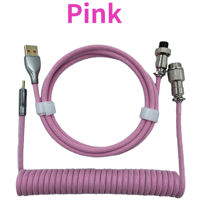 1.8M Pink Coiled Cable type C