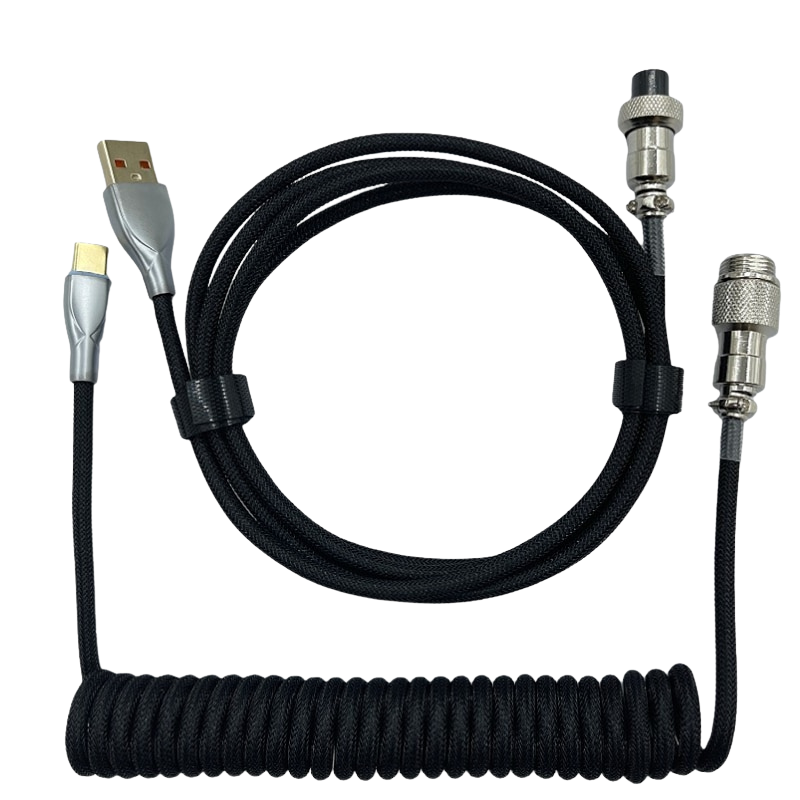 1.8M Black Coiled Cable type C